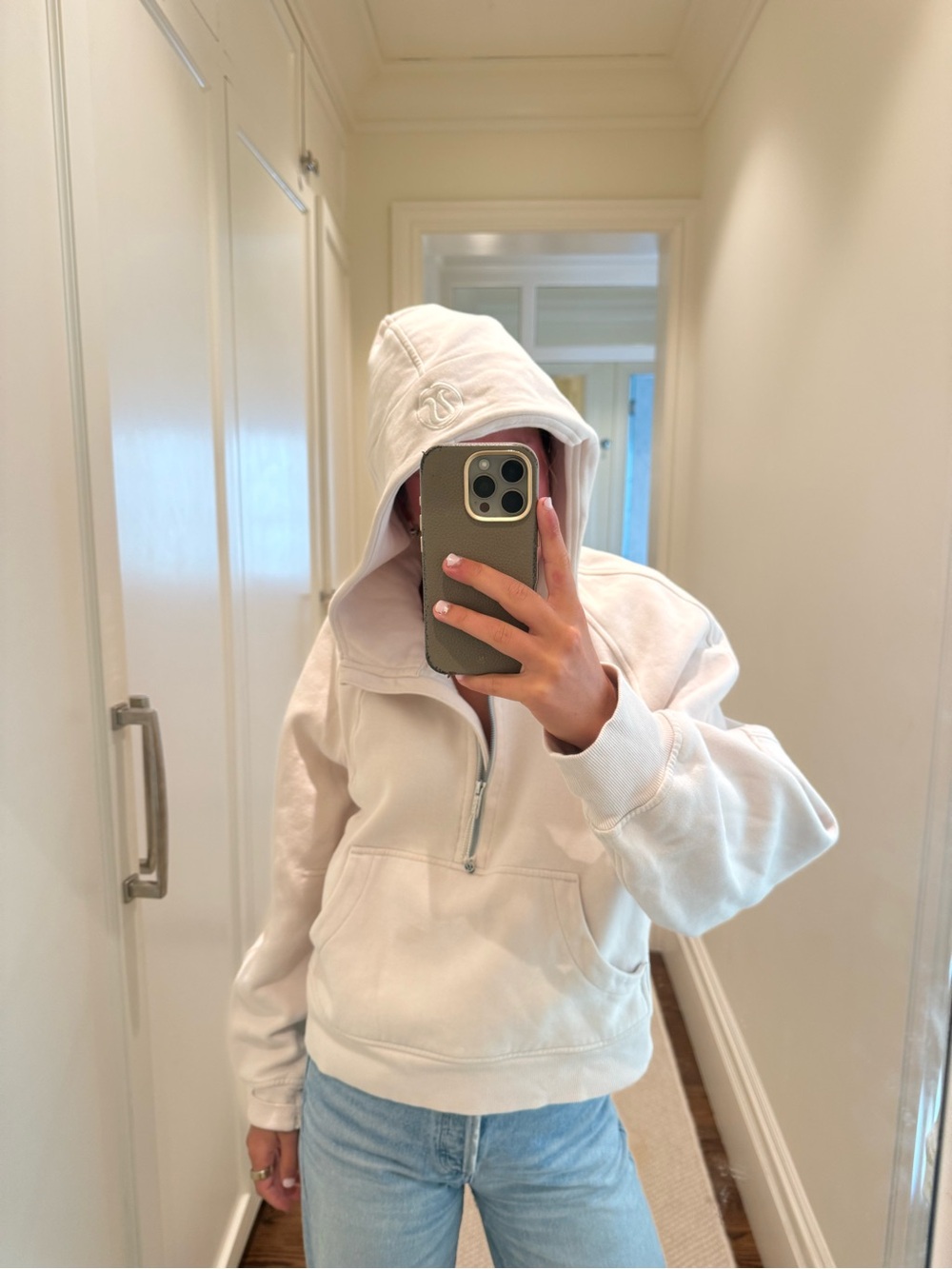 lululemon athletica Cream Half-Zip Hooded Sweatshirt